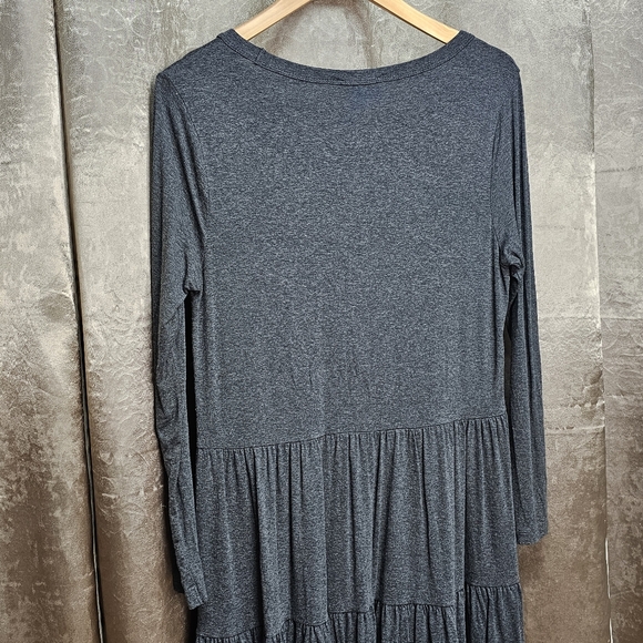 Grey Babydoll Dress Freestyle Flowy Relaxed Casual Pullover Baggy Women's Small - Picture 4 of 12